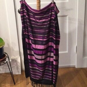 Striped Purple and Black Women's Scarf from Asian Eye